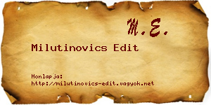 Milutinovics Edit névjegykártya